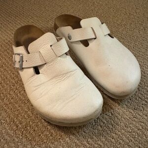 Birkenstock White Leather Clog - Size 38